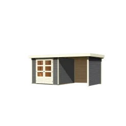 Karibu BBH Askola Set mit Anbaudach terragrau