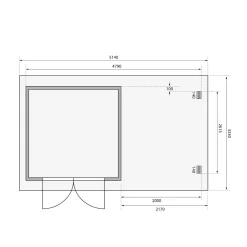 Karibu BBH Bastrup 5 Set mit Anbaudach naturbelassen