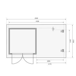 Karibu BBH Bastrup 2 Set mit Anbaudach naturbelassen