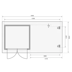 Karibu BBH Bastrup 2 Set mit Anbaudach naturbelassen