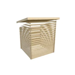 Karibu BBH Bastrup 2 Set mit Anbaudach naturbelassen