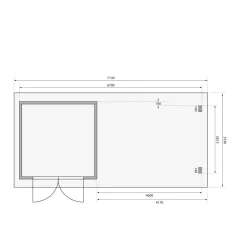 Karibu BBH Bastrup 5 Set mit Anbaudach naturbelassen