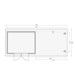 Karibu BBH Bastrup 7 Set mit Anbaudach naturbelassen