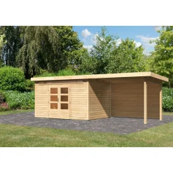 Karibu BBH Kandern 7 Set mit Anbaudach naturbelassen