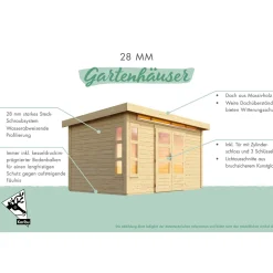 Karibu BBH Kandern 7 Set mit Anbaudach naturbelassen