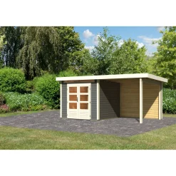 Karibu BBH Kandern 3 Set mit Anbaudach terragrau