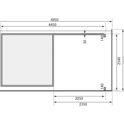 Karibu BBH Kandern 3 Set mit Anbaudach terragrau