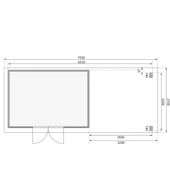 Karibu BBH Kandern 7 Set mit Anbaudach terragrau