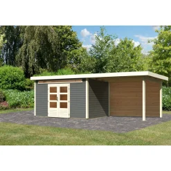 Karibu BBH Kandern 7 Set mit Anbaudach terragrau