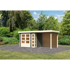 Karibu BBH Kerko 3 Set mit Anbaudach terragrau