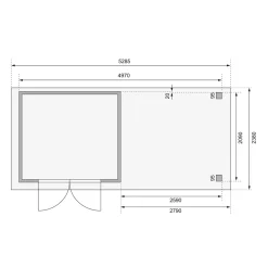 Karibu BBH Kerko 3 Set mit Anbaudach naturbelassen