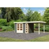 Karibu BBH Kerko 5 Set mit Anbaudach terragrau