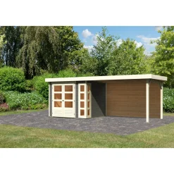 Karibu BBH Kerko 3 Set mit Anbaudach terragrau