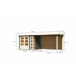 Karibu BBH Kerko 3 Set mit Anbaudach terragrau