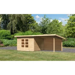 Karibu BBH Northe 3 mit Anbaudach naturbelassen