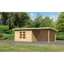 Karibu BBH Northe 4 mit Anbaudach naturbelassen