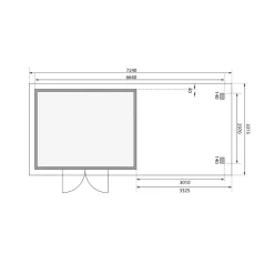 Karibu BBH Northe 4 mit Anbaudach naturbelassen