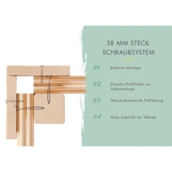 Karibu BBH Northe 5 Set mit Anbaudach naturbelassen