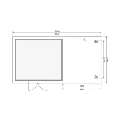Karibu BBH Northe 5 Set mit Anbaudach naturbelassen