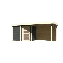 Karibu BBH Schwandorf 5 Set mit Anbau terragrau