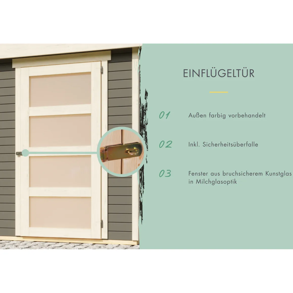 Karibu BBH Schwandorf 5 Set mit Anbau terragrau