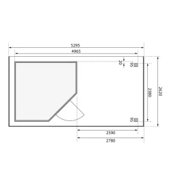 Karibu BBH Schwandorf 5 Set mit Anbau terragrau