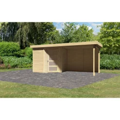 Karibu BBH Schwandorf 2 Set mit Anbau naturbelassen