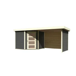 Karibu BBH Schwandorf 5 Set mit Anbau terragrau