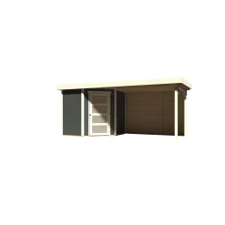 Karibu BBH Schwandorf 2 Set mit Anbau terragrau