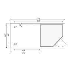 Karibu BBH Schwandorf 2 Set mit Anbau terragrau