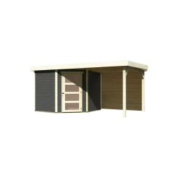 Karibu BBH Schwandorf 5 Set mit Anbau terragrau