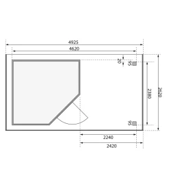 Karibu BBH Schwandorf 5 Set mit Anbau terragrau