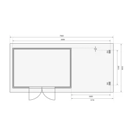 Karibu BBH Trittau 5 Set mit Anbaudach naturbelassen