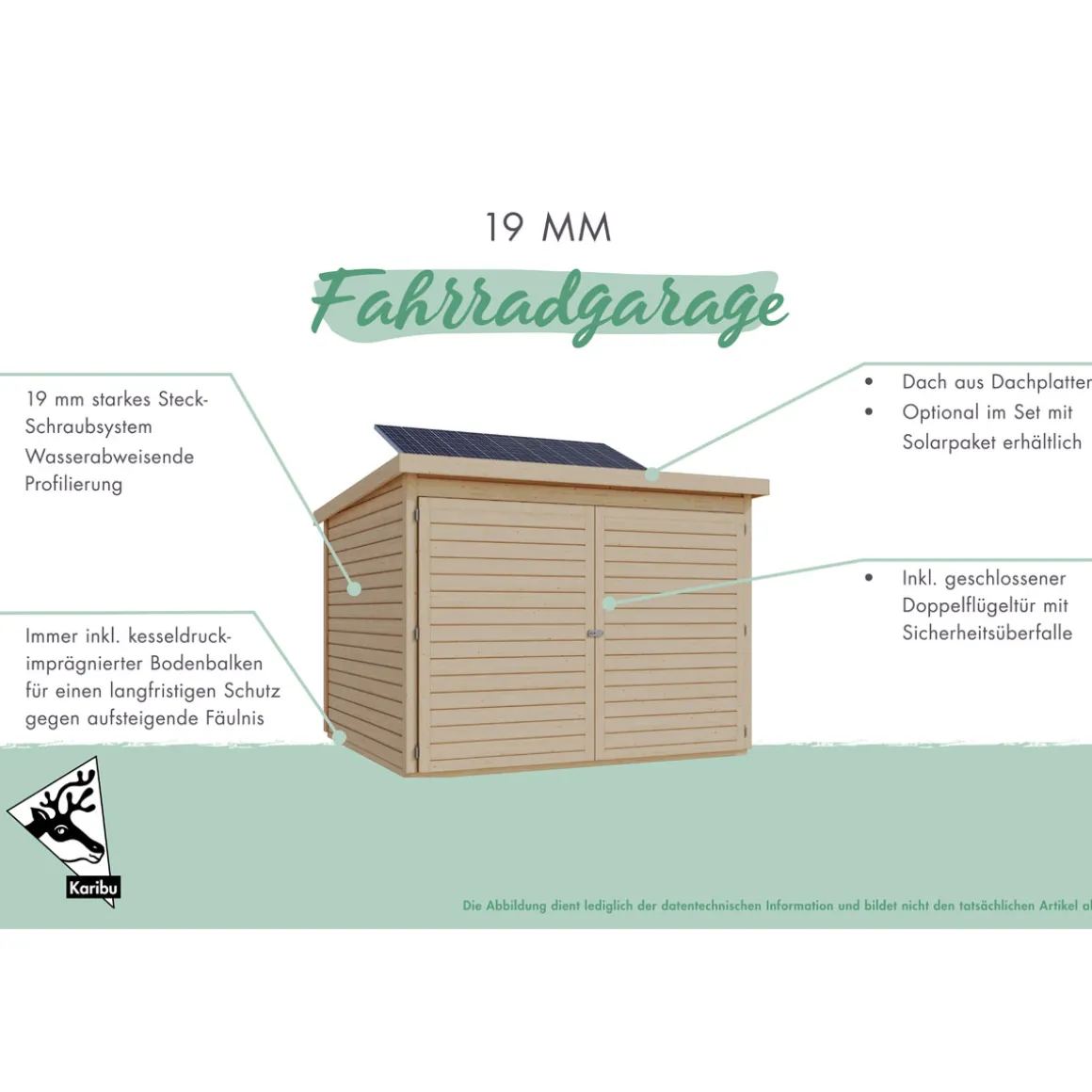 Karibu Fahrradgarage terragrau