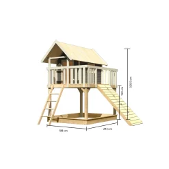 Karibu Fidel und Holzrampe terragrau ohne Rutsche