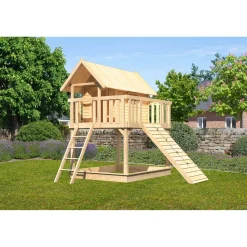 Karibu Fidel und Holzrampe naturbelassen ohne Rutsche