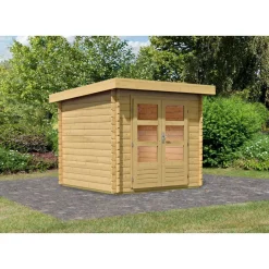 Karibu Gartenhaus Bastrup naturbelassen 237 x 220 x 237 cm