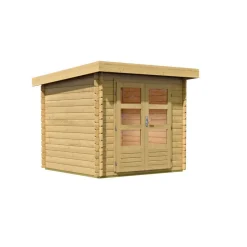 Karibu Gartenhaus Bastrup naturbelassen 237 x 220 x 237 cm