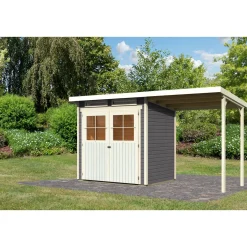 Karibu Gartenhaus Glücksburg 2 terragrau