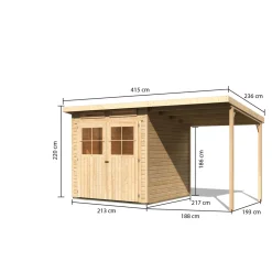 Karibu Gartenhaus Glücksburg 3 naturbelassen