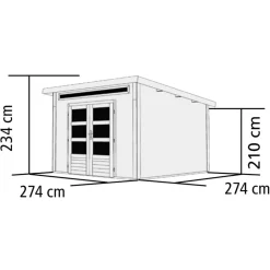 Karibu Gartenhaus Kandem 6 terragrau