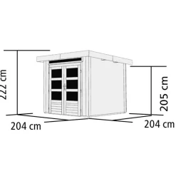 Karibu Gartenhaus Kandem 1 terragrau