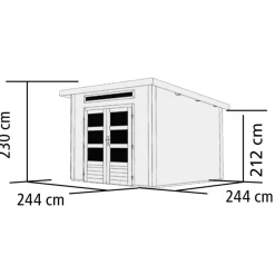 Karibu Gartenhaus Kandem 3 terragrau