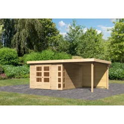 Karibu Gartenhaus Kerko 6 Set mit AD naturbelas
