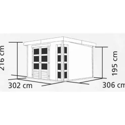 Karibu Gartenhaus Kerko 6 terragrau