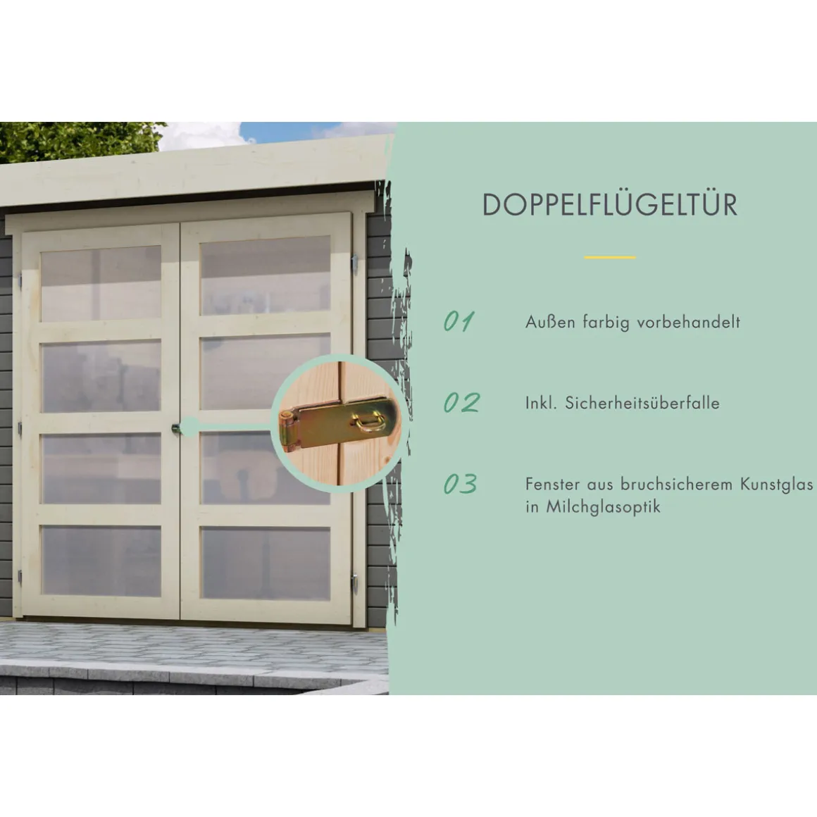 Karibu Gartenhaus Muehlentrup 3 terragrau