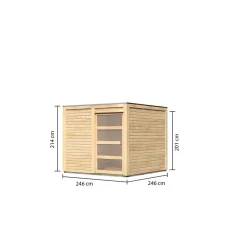 Karibu Gartenhaus Qubic naturbelassen