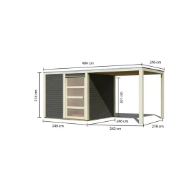 Karibu Gartenhaus Qubic terragrau