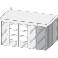 Karibu Gartenhaus Retola 5 inkl Anbauschrank
