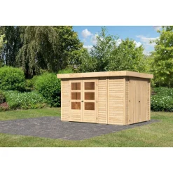 Karibu Gartenhaus Retola 4 inkl Anbauschrank
